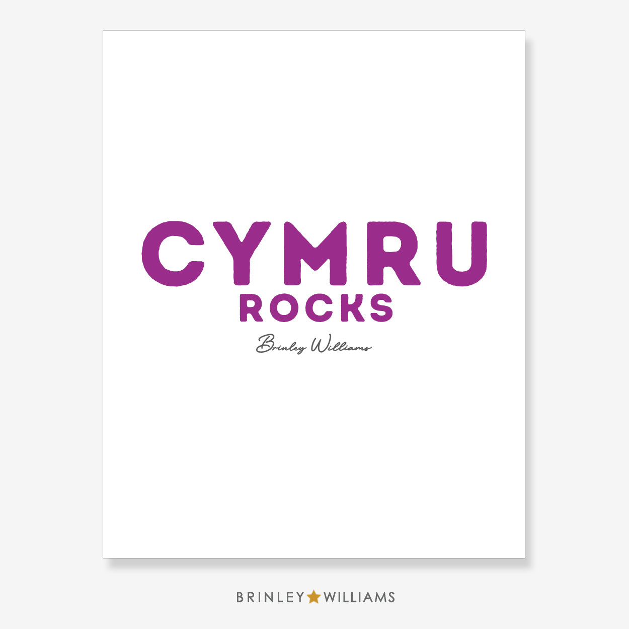 Cymru Rocks Wall Art Poster - Purple