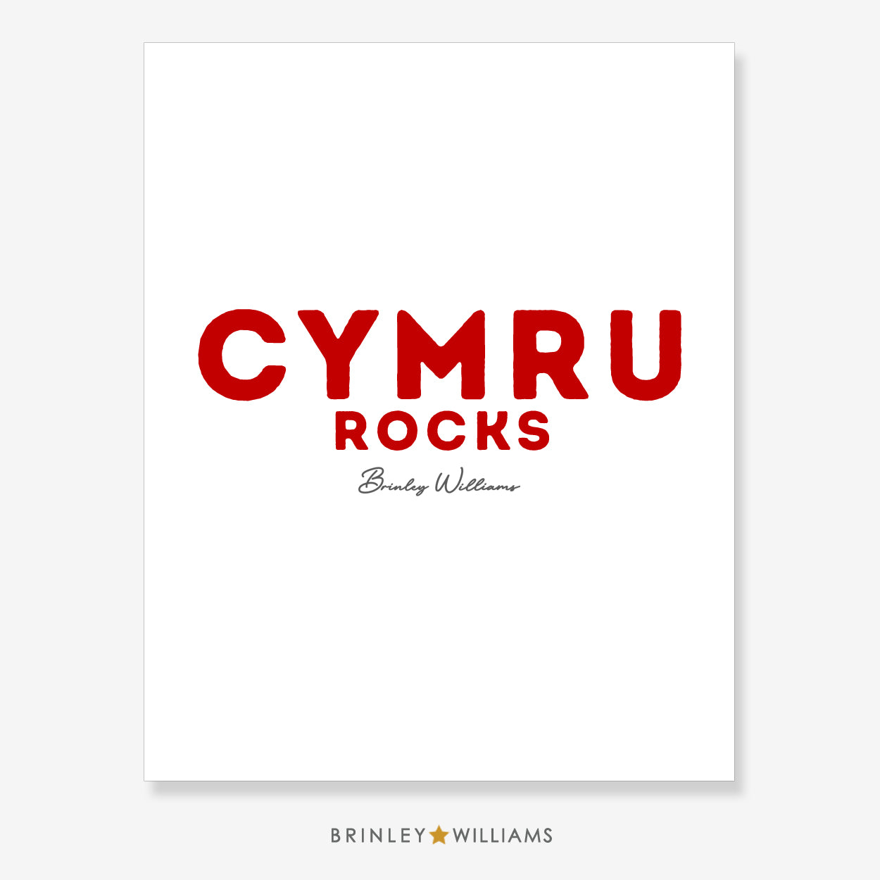Cymru Rocks Wall Art Poster - Red