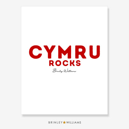 Cymru Rocks Wall Art Poster - Red