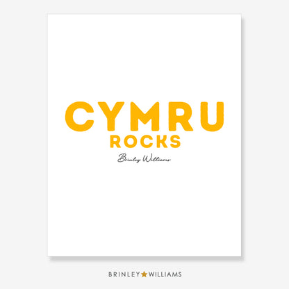 Cymru Rocks Wall Art Poster - Yellow