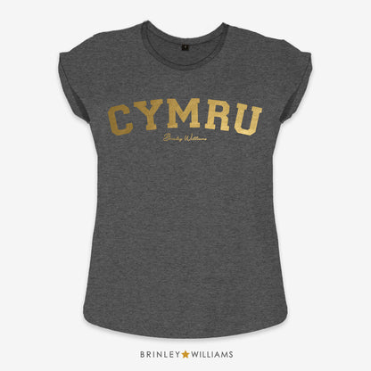Cymru Rolled Sleeve T-shirt - Charcoal