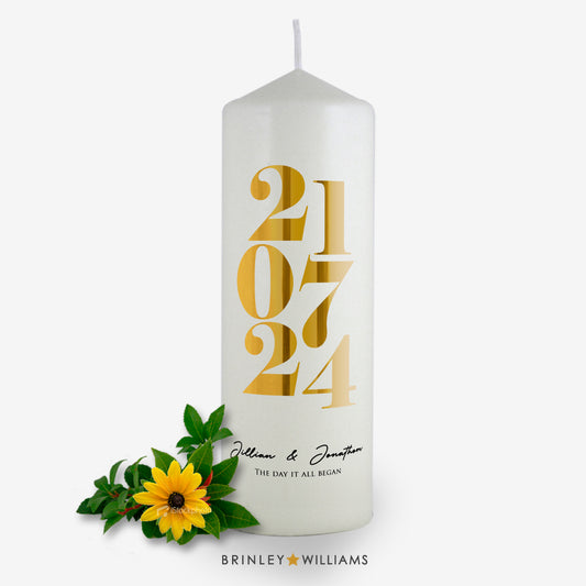 The Date Personalised Candle - Gold Foil