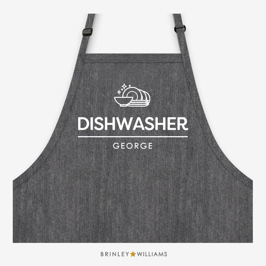 Dishwasher Denim Apron - Personalised - Black Denim