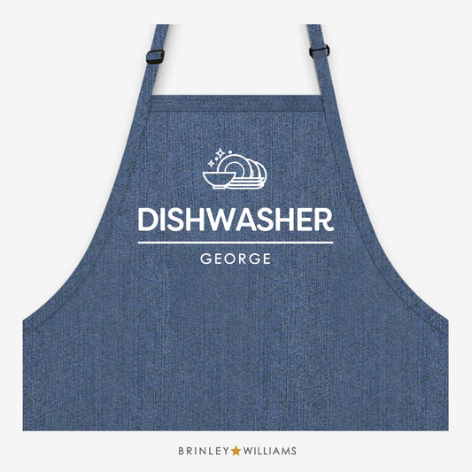 Dishwasher Denim Apron - Personalised - Indigo Blue Denim