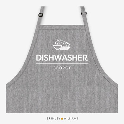 Dishwasher Denim Apron - Personalised - Grey Denim