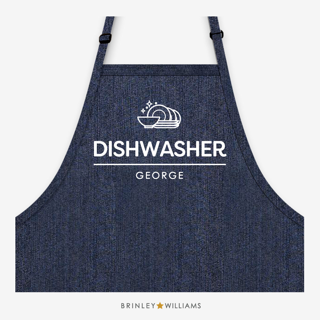 Dishwasher Personalised Indigo Denim Apron 