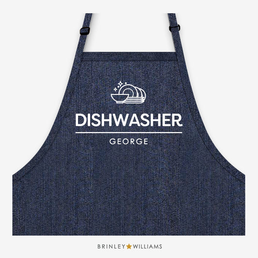Dishwasher Personalised Indigo Denim Apron 