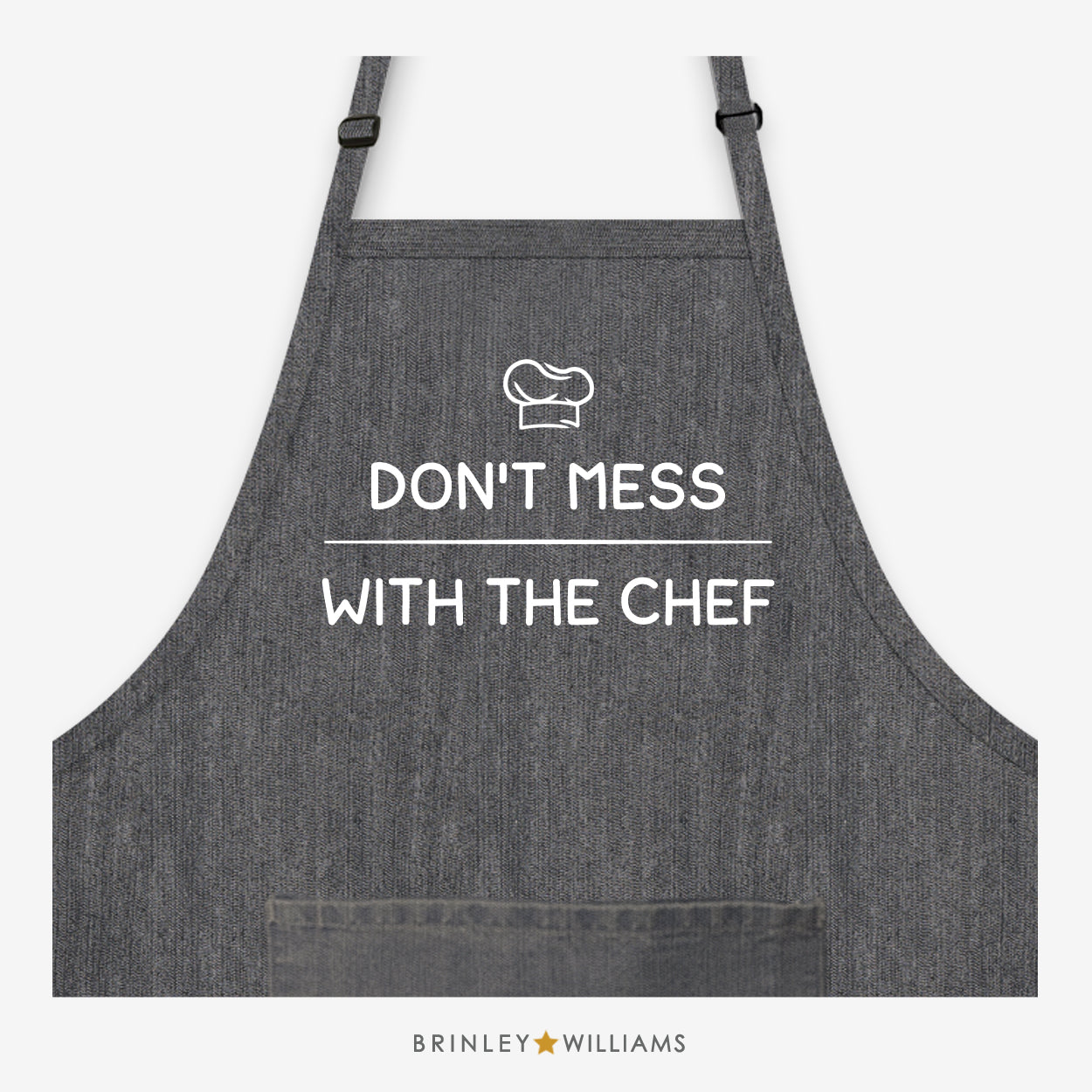 Don't mess with the Chef Personalised Denim Apron - Black
