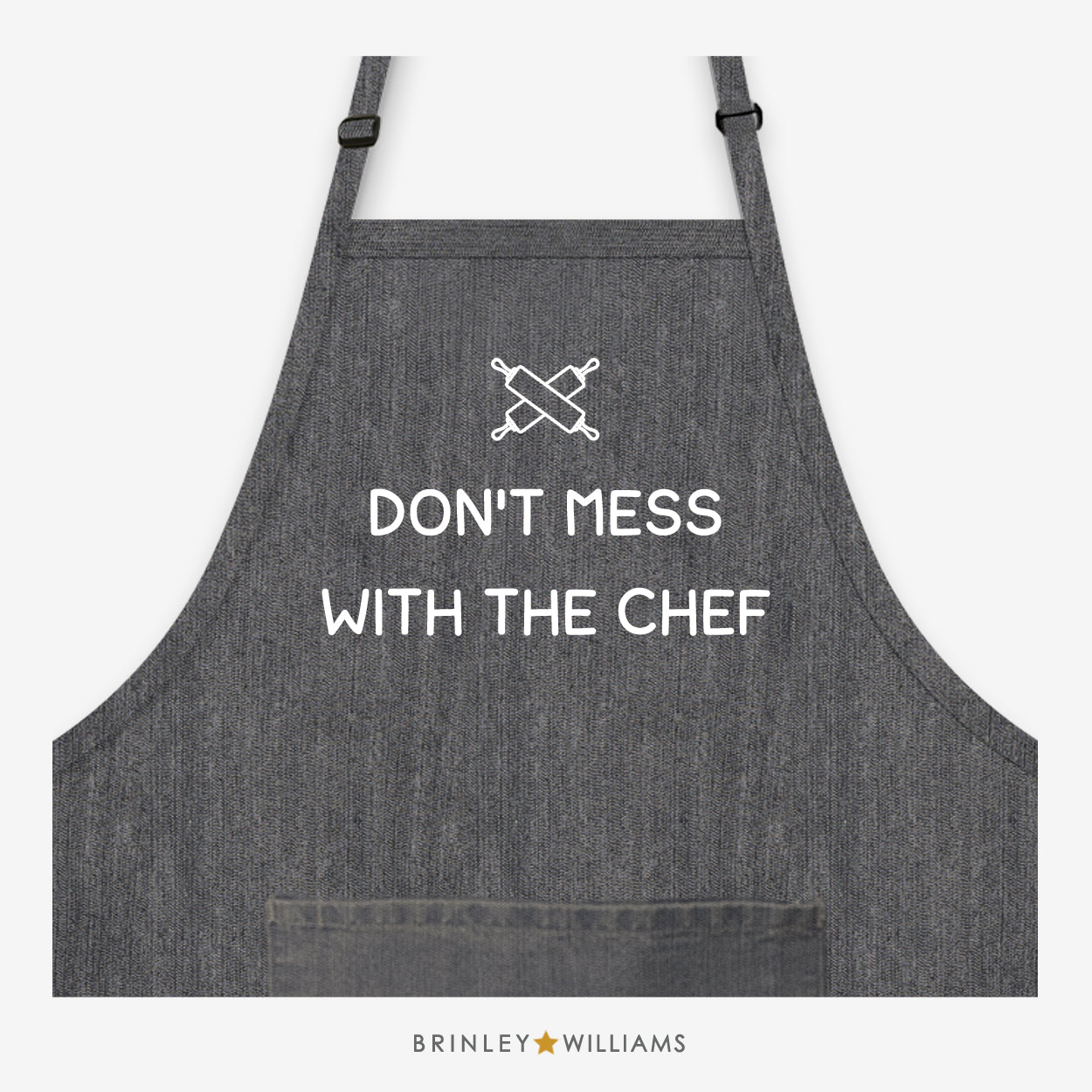 Don't mess with the Chef Black Denim Apron
