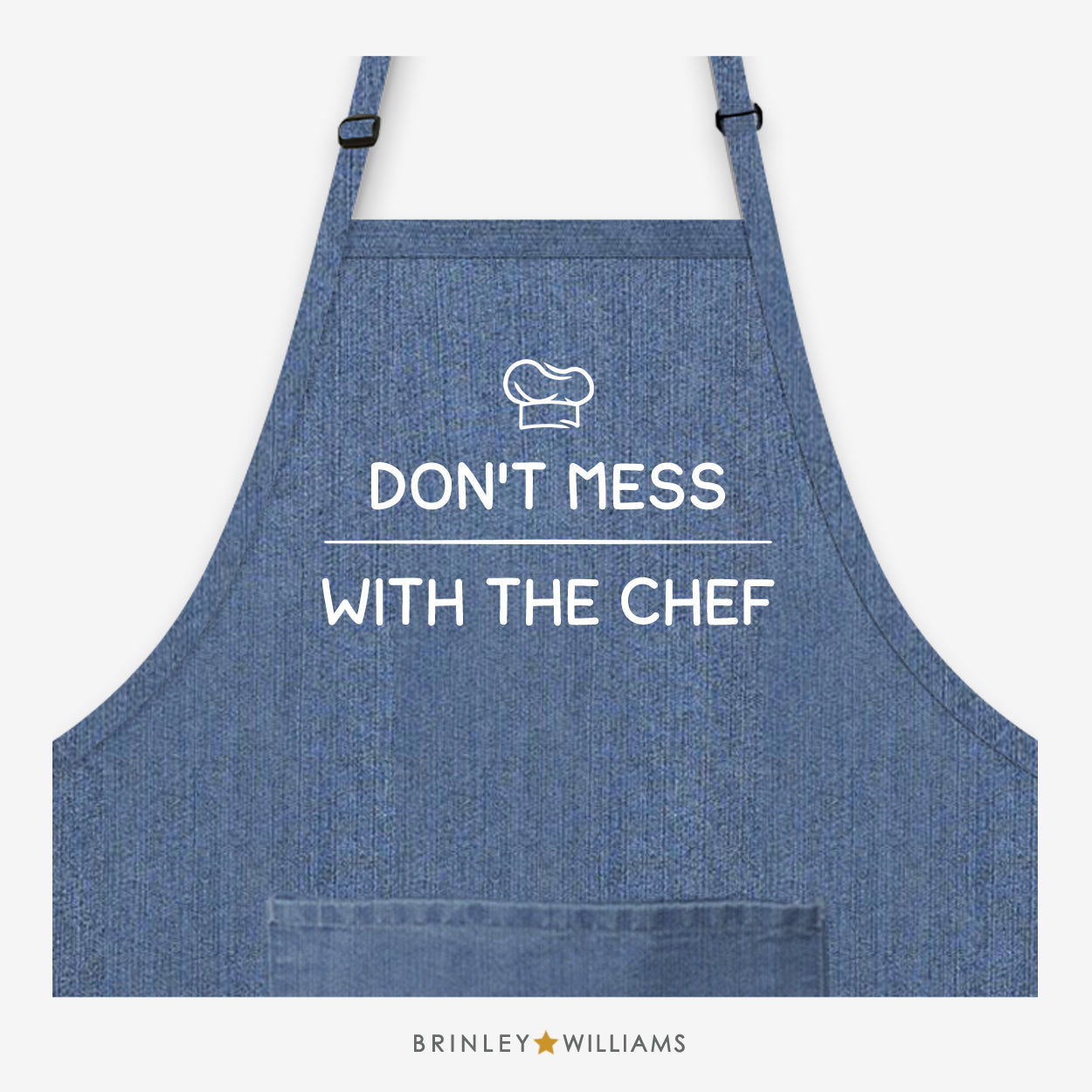 Don't mess with the Chef Personalised Denim Apron - Blue