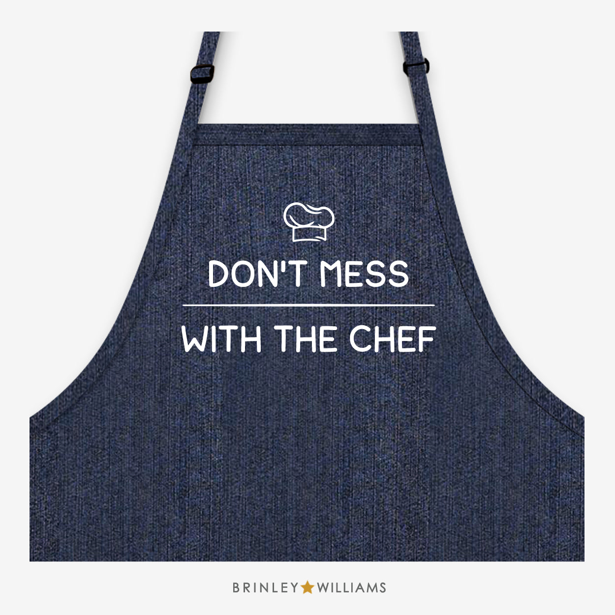 Don't mess with the Chef Personalised Denim Apron - Indigo 