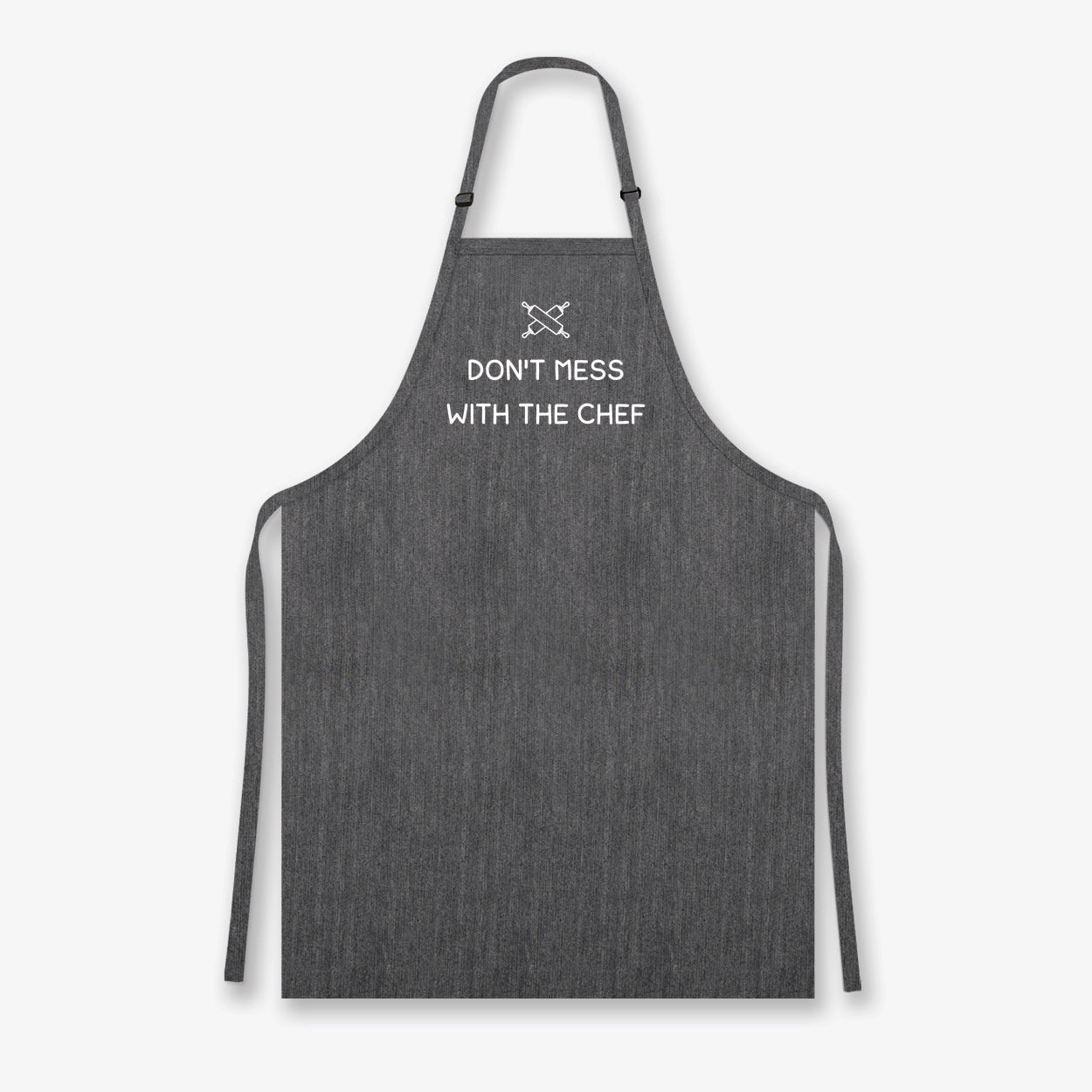 Don't mess with the Chef Apron - Black  Denim Zoom