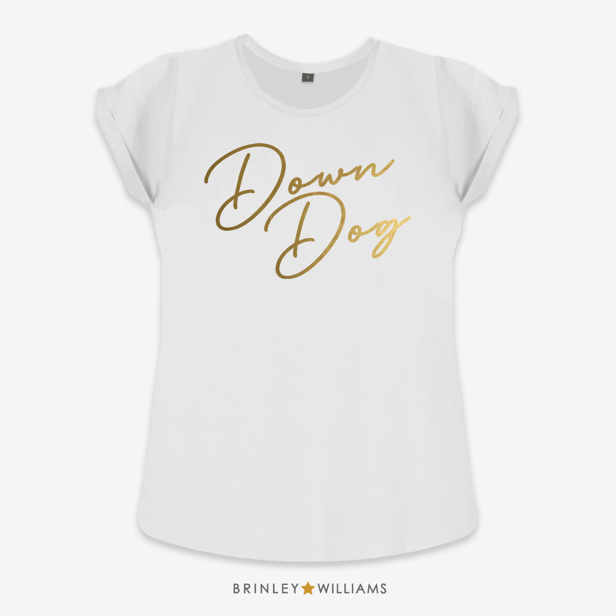 Down Dog Rolled Sleeve T-shirt - White