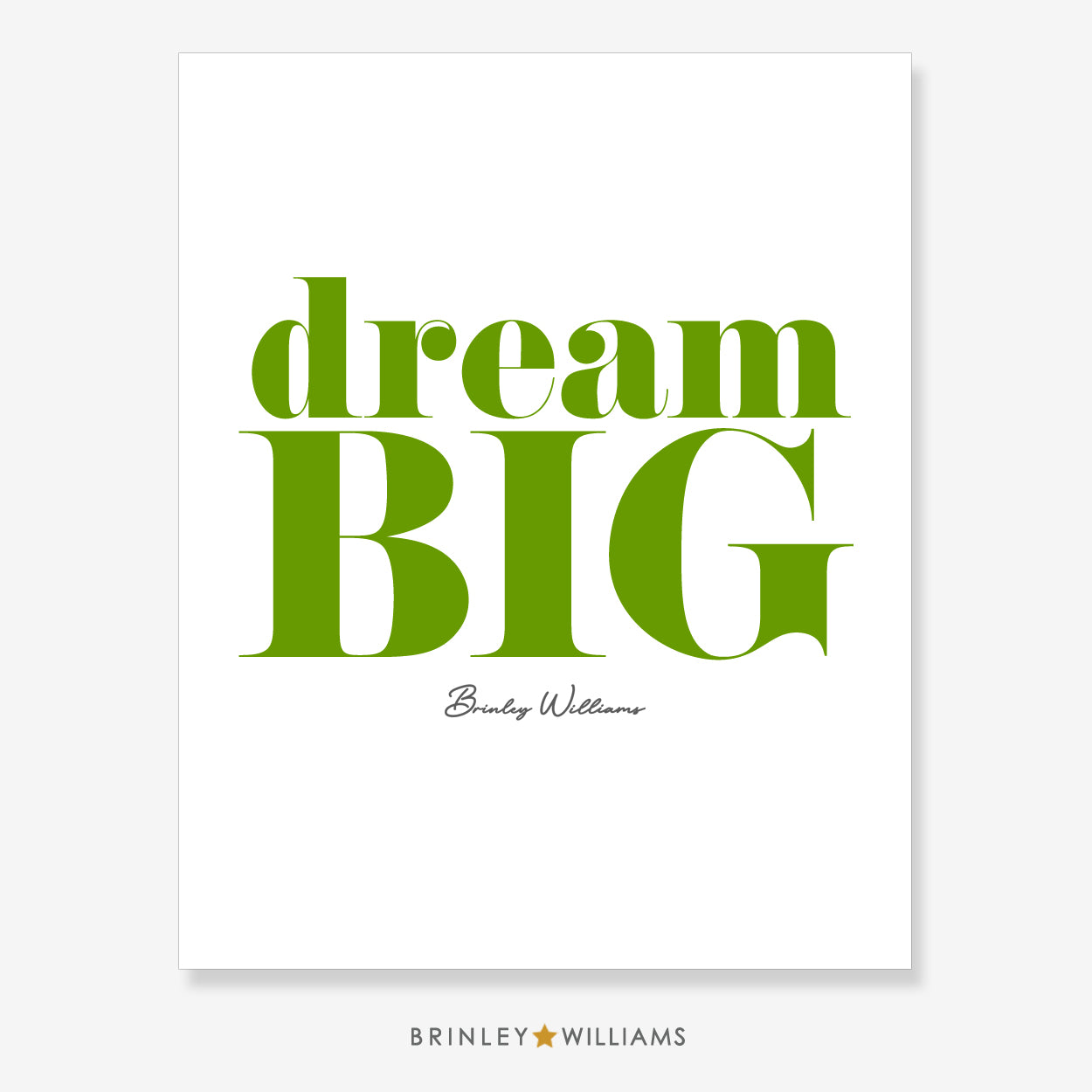 Dream Big Wall Art Poster - Green