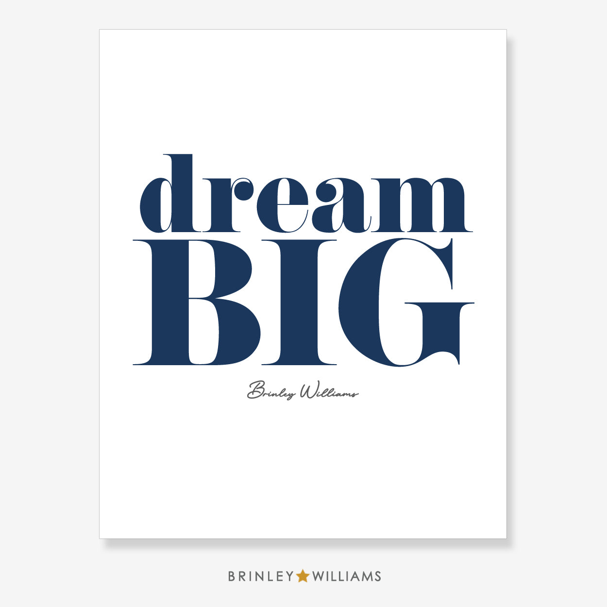 Dream Big Wall Art Poster - Navy