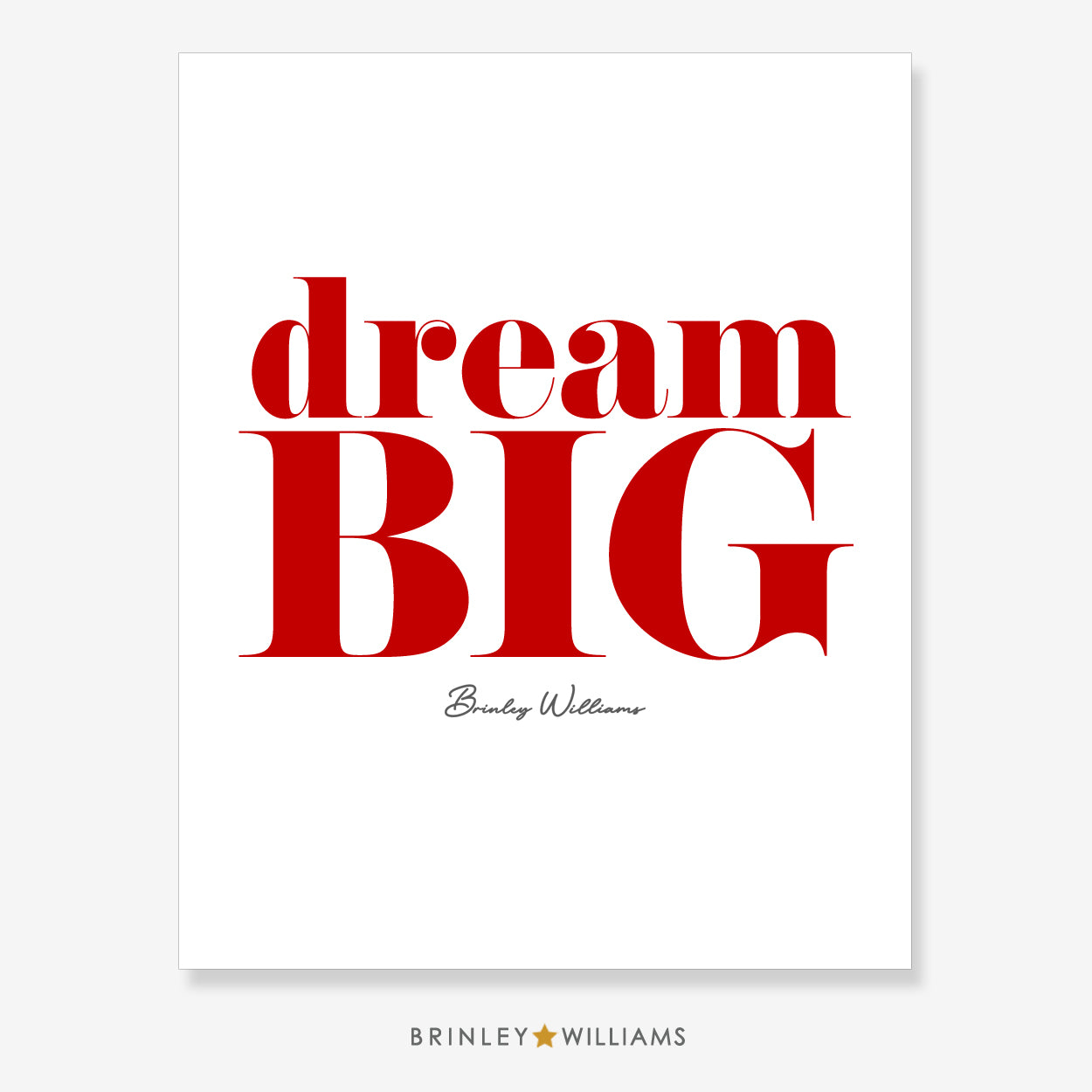 Dream Big Wall Art Poster - Red