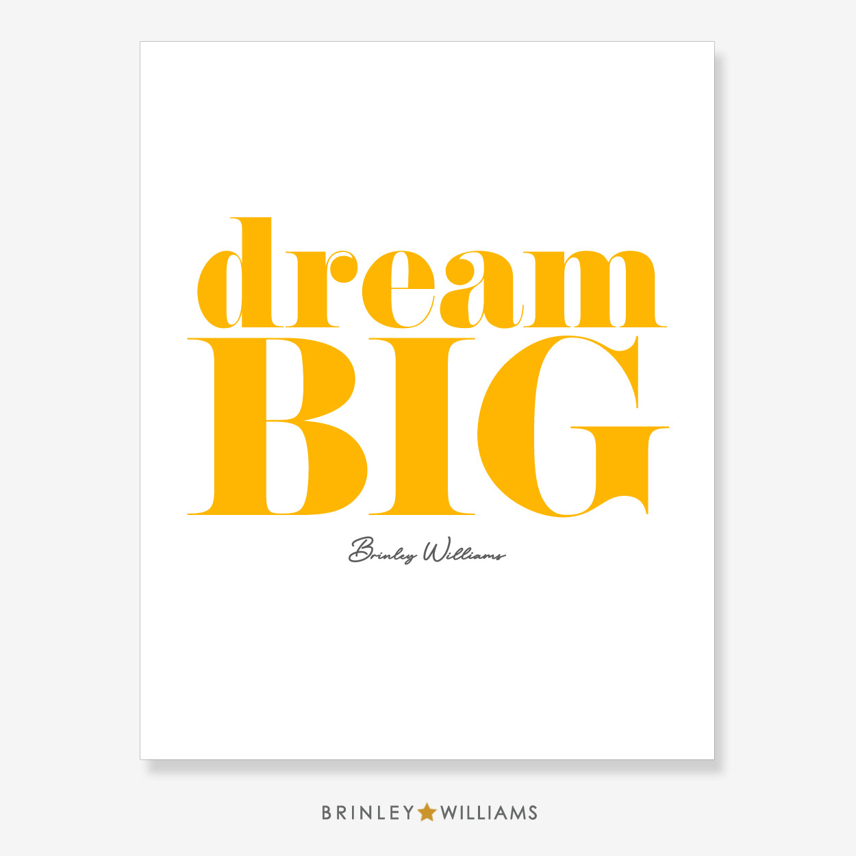 Dream Big Wall Art Poster - Yellow