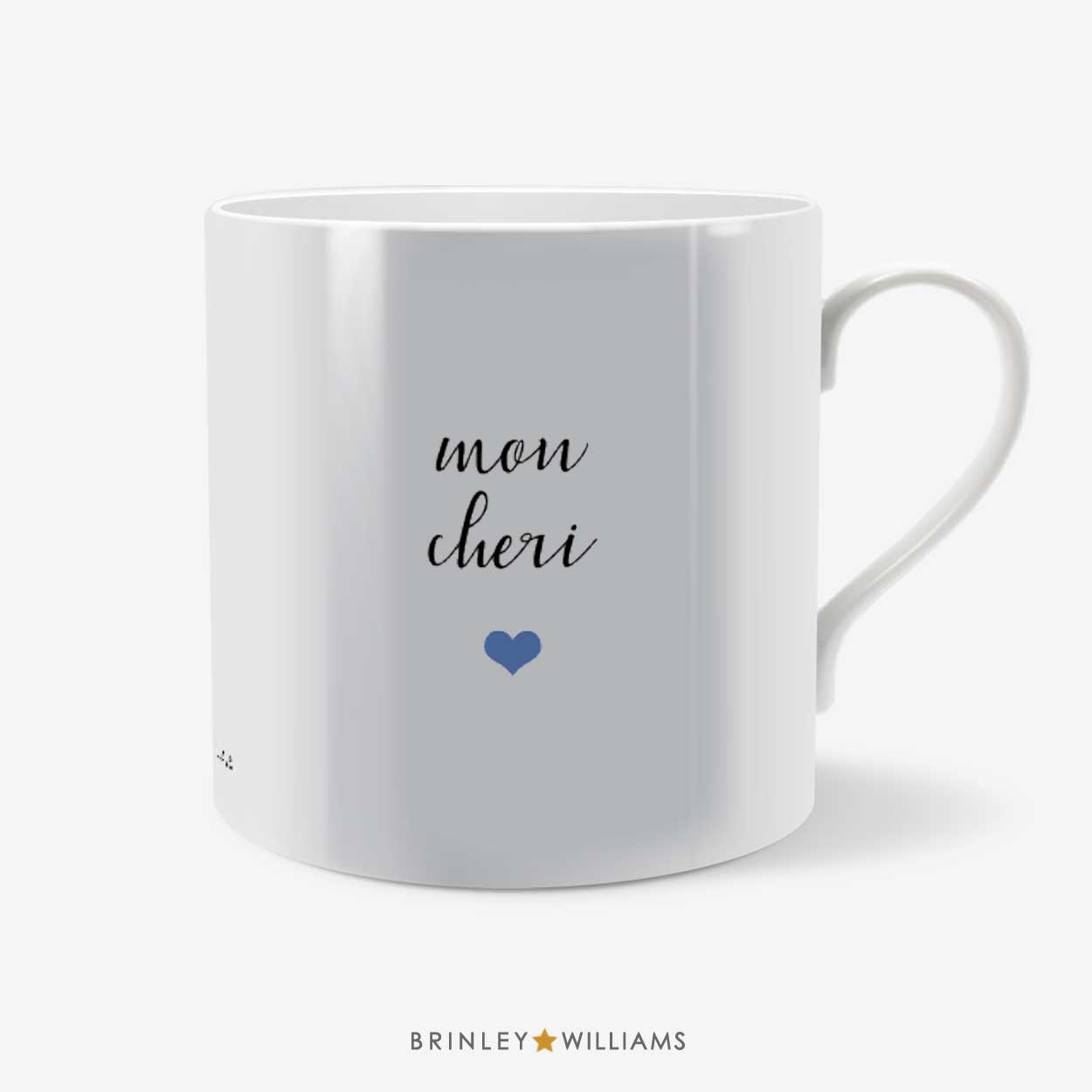 Personalised Terms of endearment mugs with blue heart icon