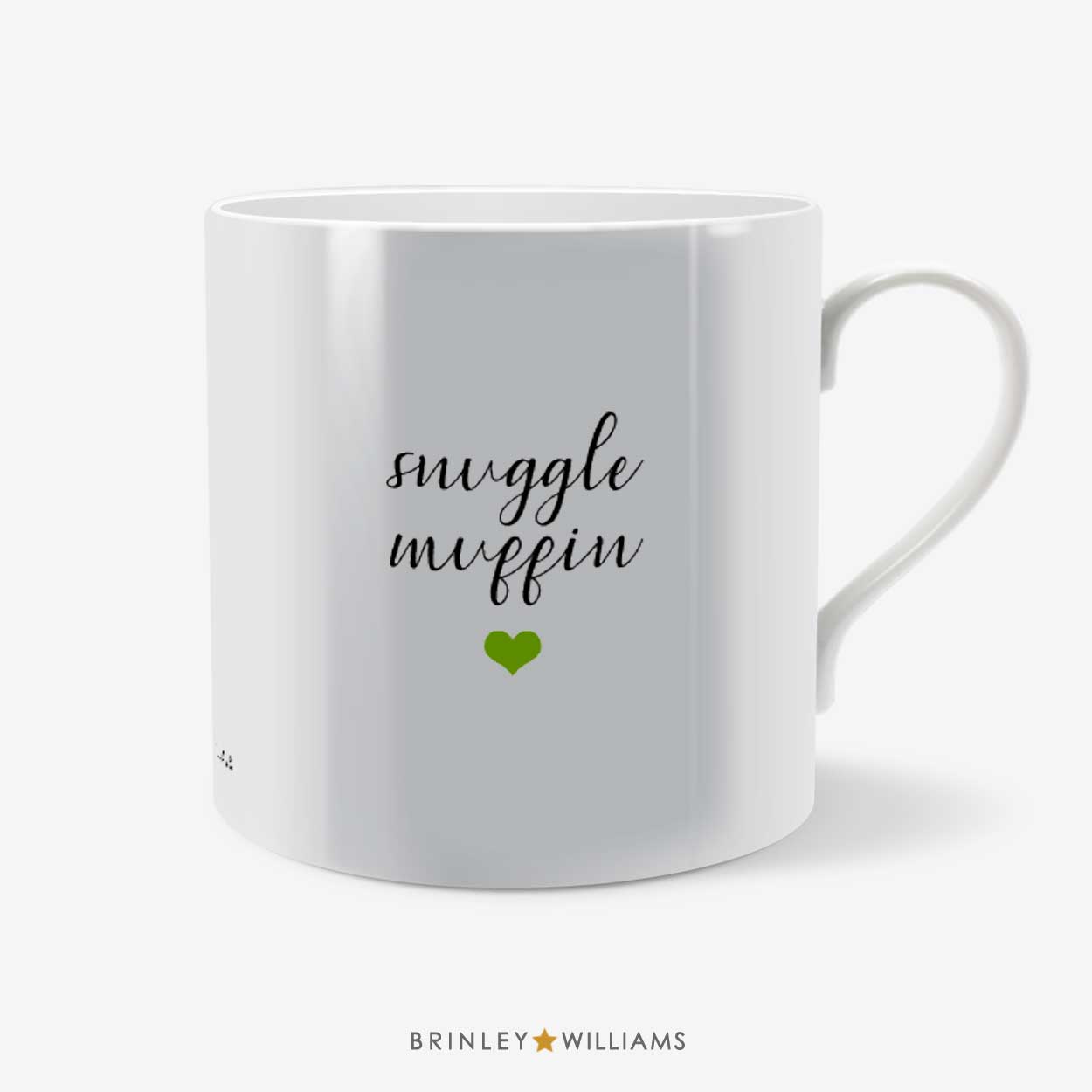 Personalised Terms of endearment mugs with green heart icon