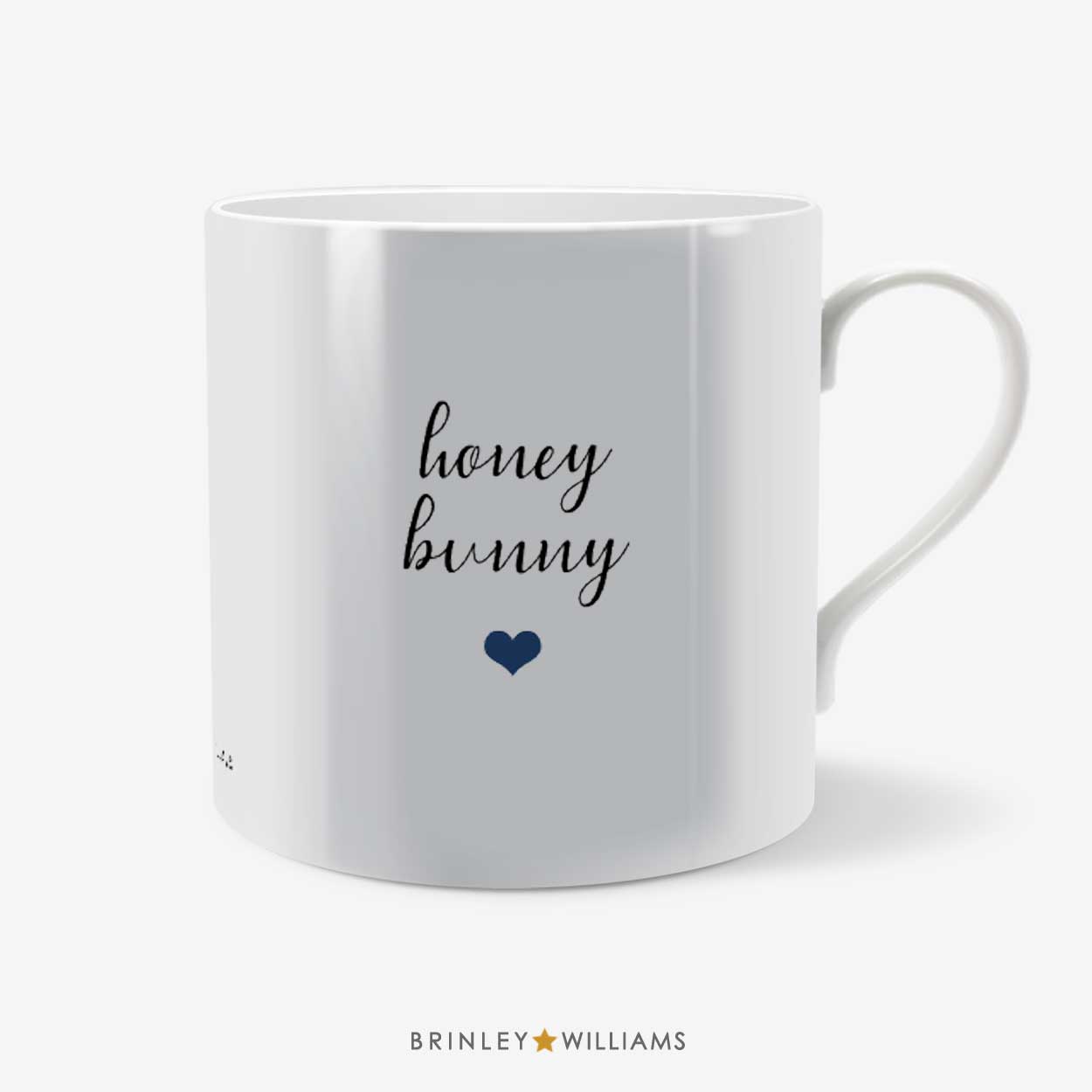 Personalised Terms of endearment mugs with navy heart icon