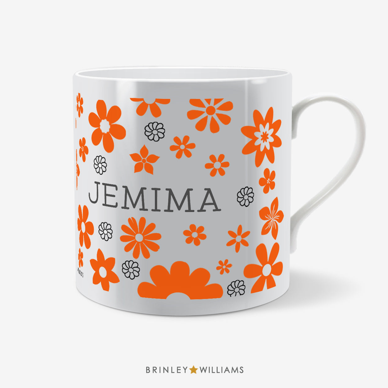 Flower Fest Personalised Mug - Orange