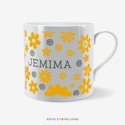 Flower Fest Personalised Mug - Yellow