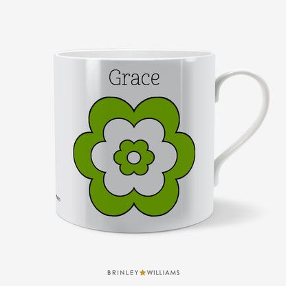 Flower Personalised Mug - Green