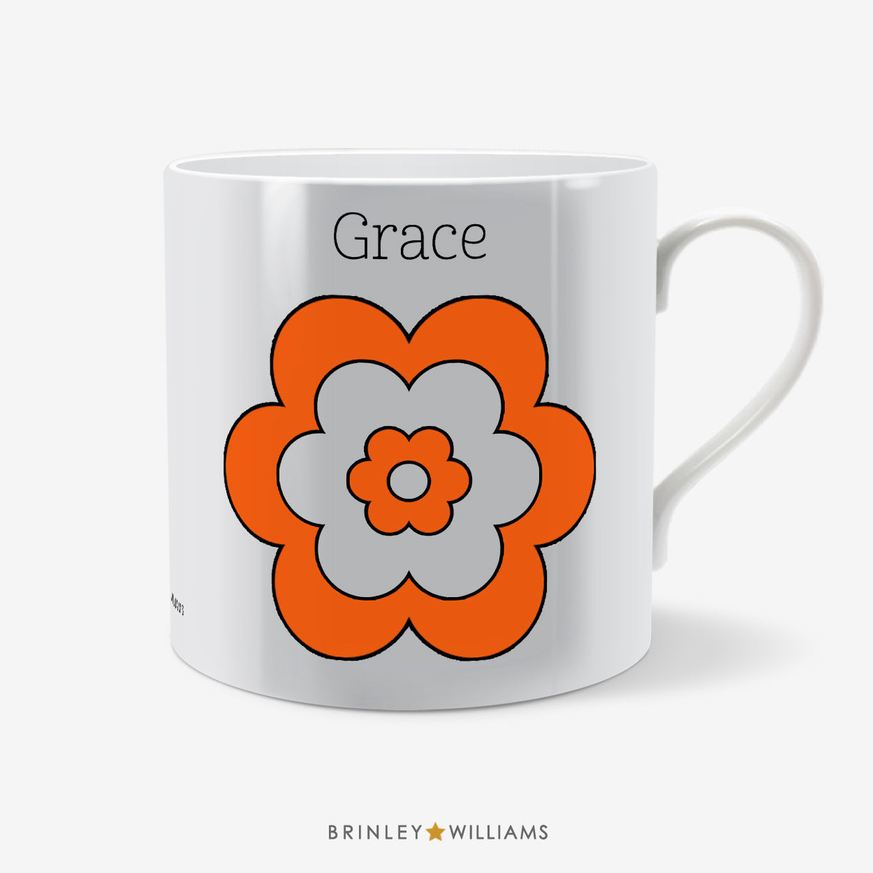 Flower Personalised Mug - Orange