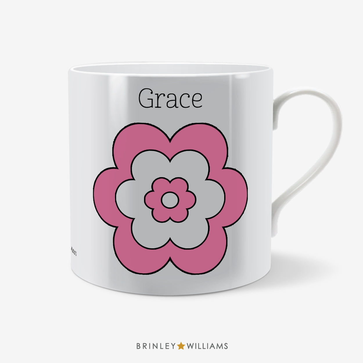 Flower Personalised Mug - Pink