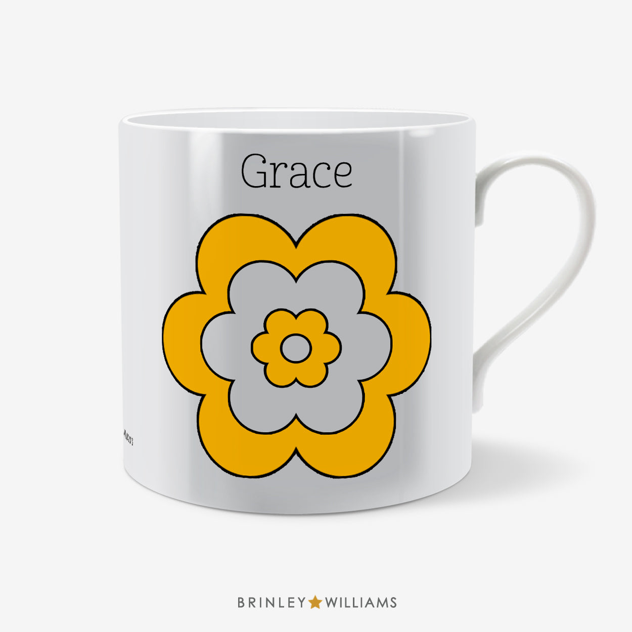Flower Personalised Mug - Yellow