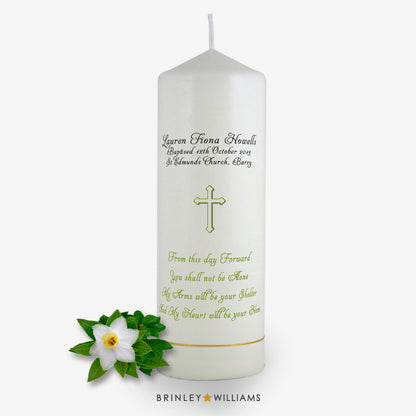 From this day forward Personalised Baptism Candle - Emerald