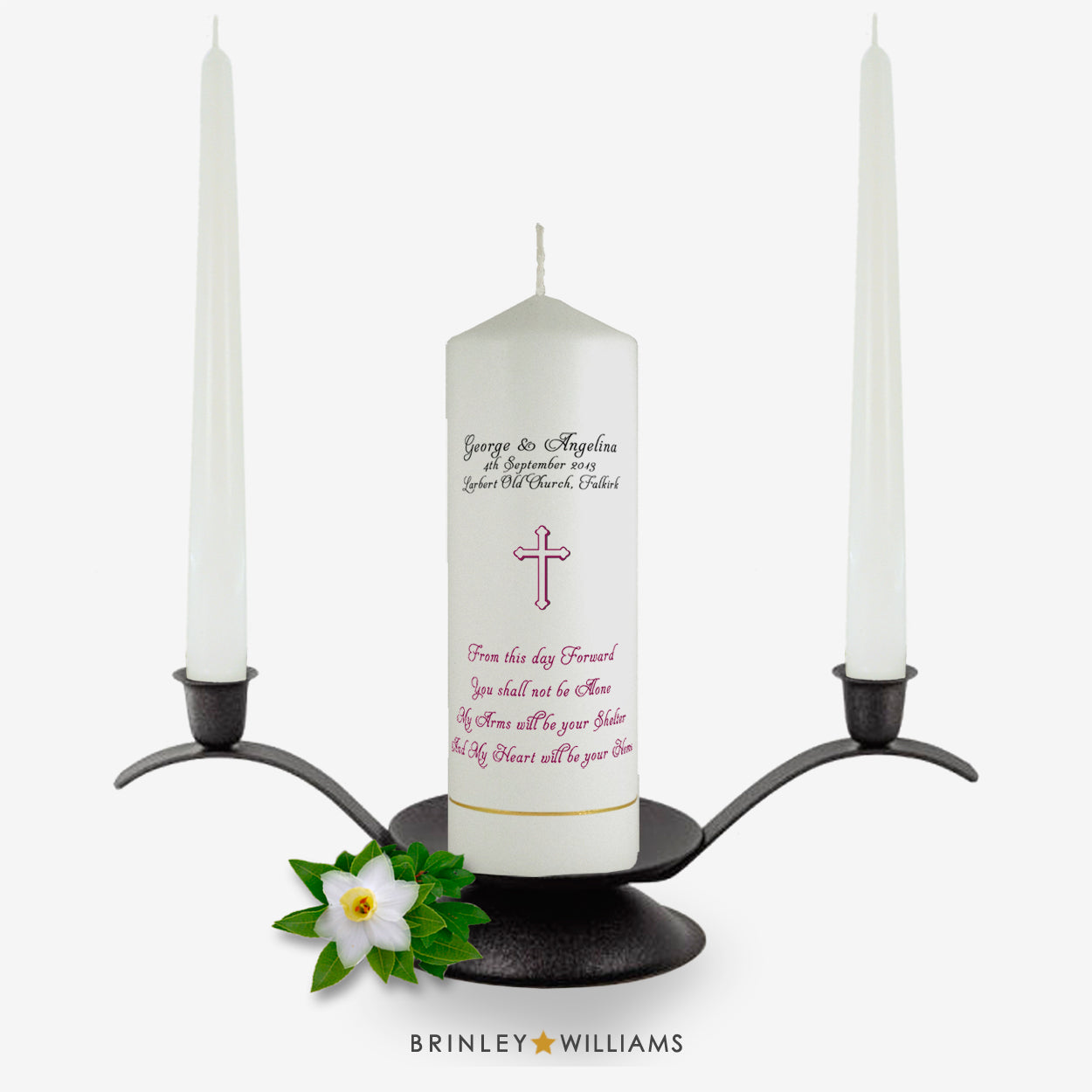 From this day forward Personalised Unity Candle - Burgundy