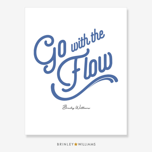 Go with the Flow Wall Art Poster - Blue