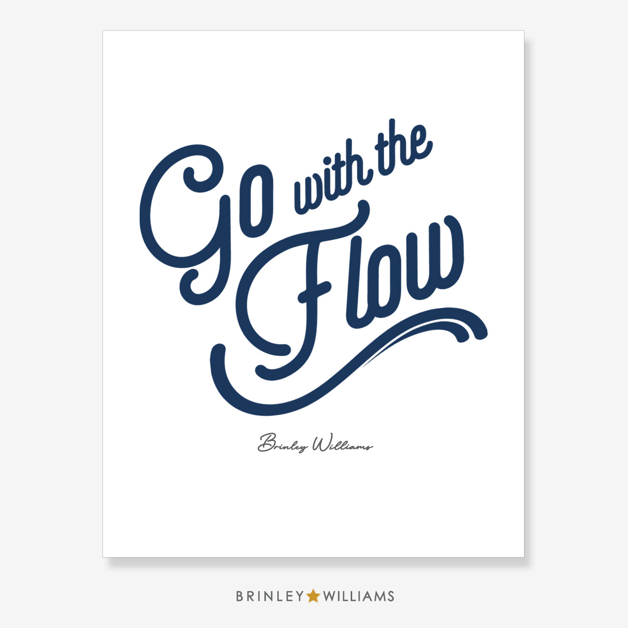 Go with the Flow Wall Art Poster - Navy