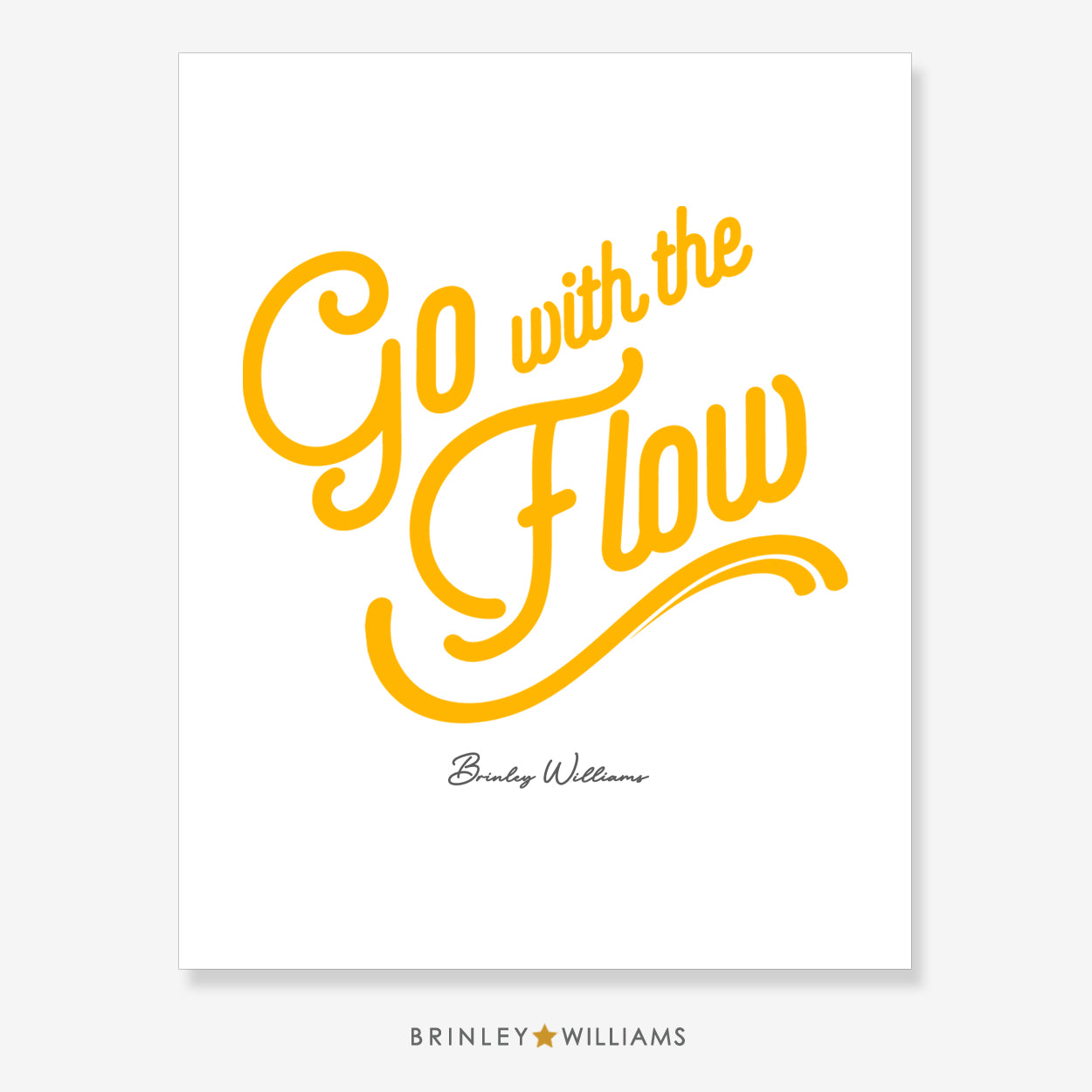 Go with the Flow Wall Art Poster - Yellow