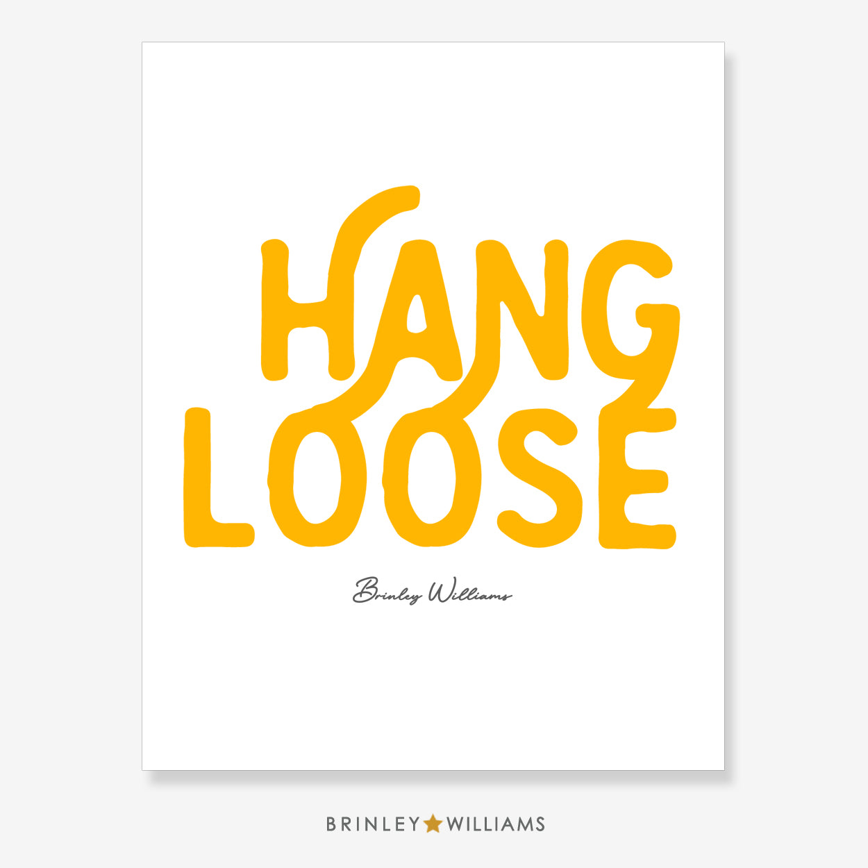 Hang Loose Wall Art Poster - Yellow