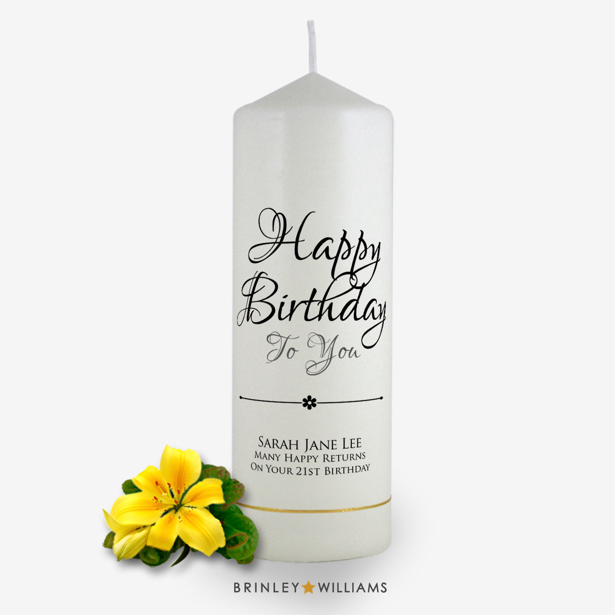 Happy Birthday to you Personalised  Candle - Charcoal