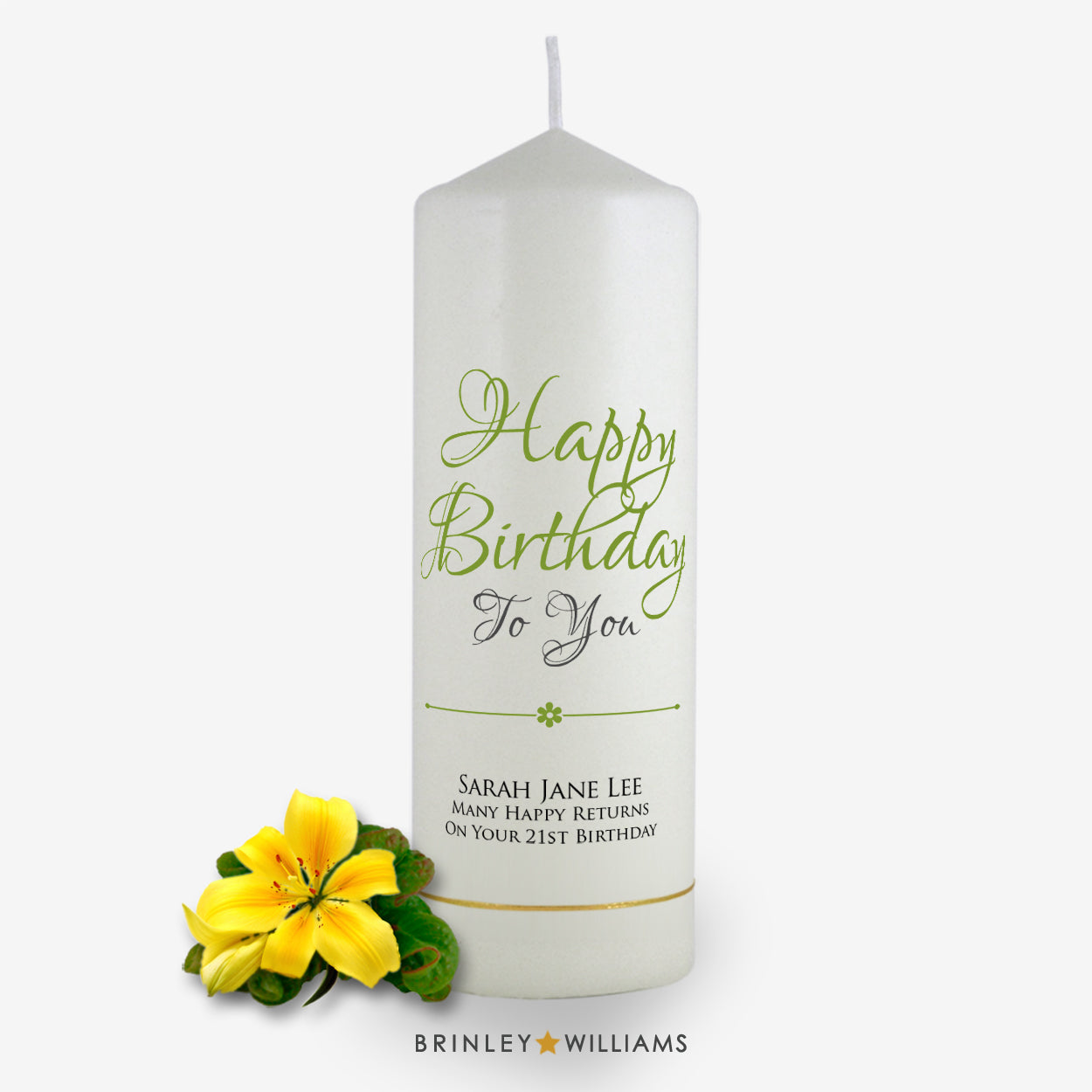 Happy Birthday to you Personalised  Candle - Emerald