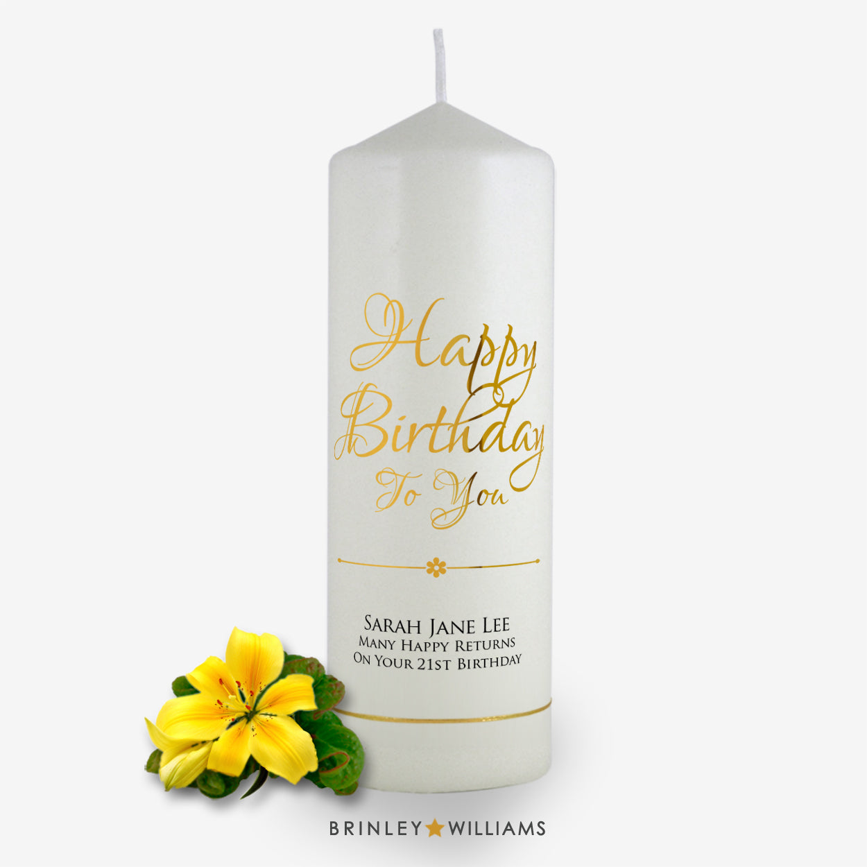 Happy Birthday to you Personalised  Candle - Gold Foil