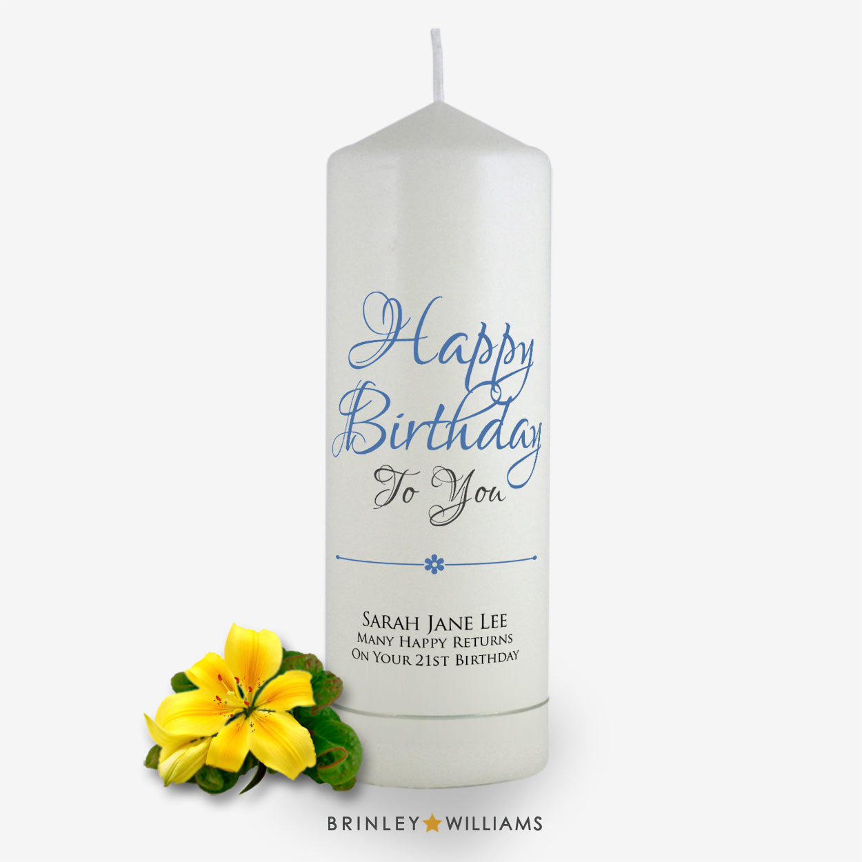 Happy Birthday to you Personalised  Candle - Sky Blue