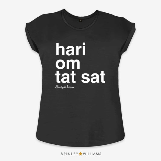 Hari Om Tat Sat Rolled Sleeve T-shirt - Black