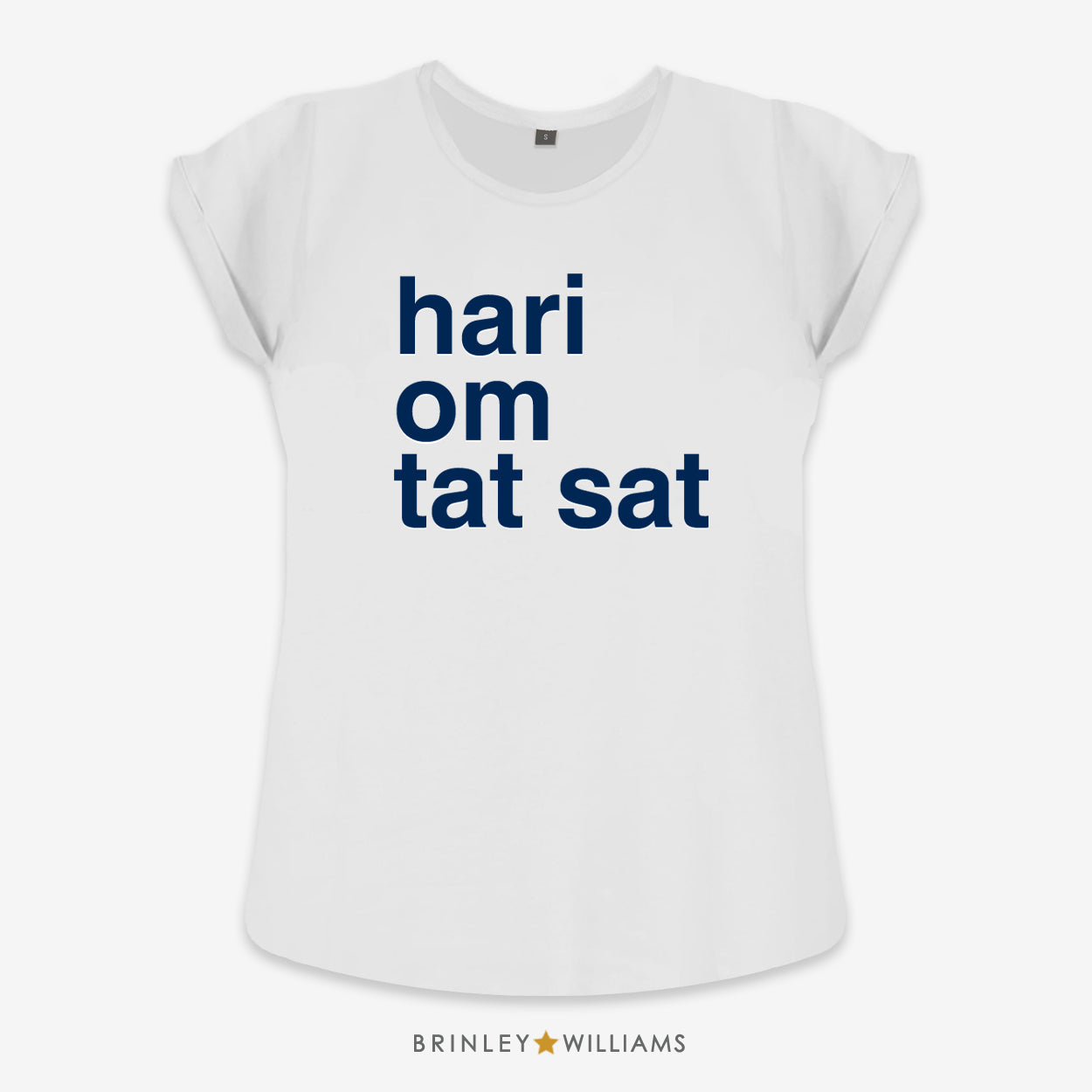 Hari Om Tat Sat Rolled Sleeve T-shirt - White