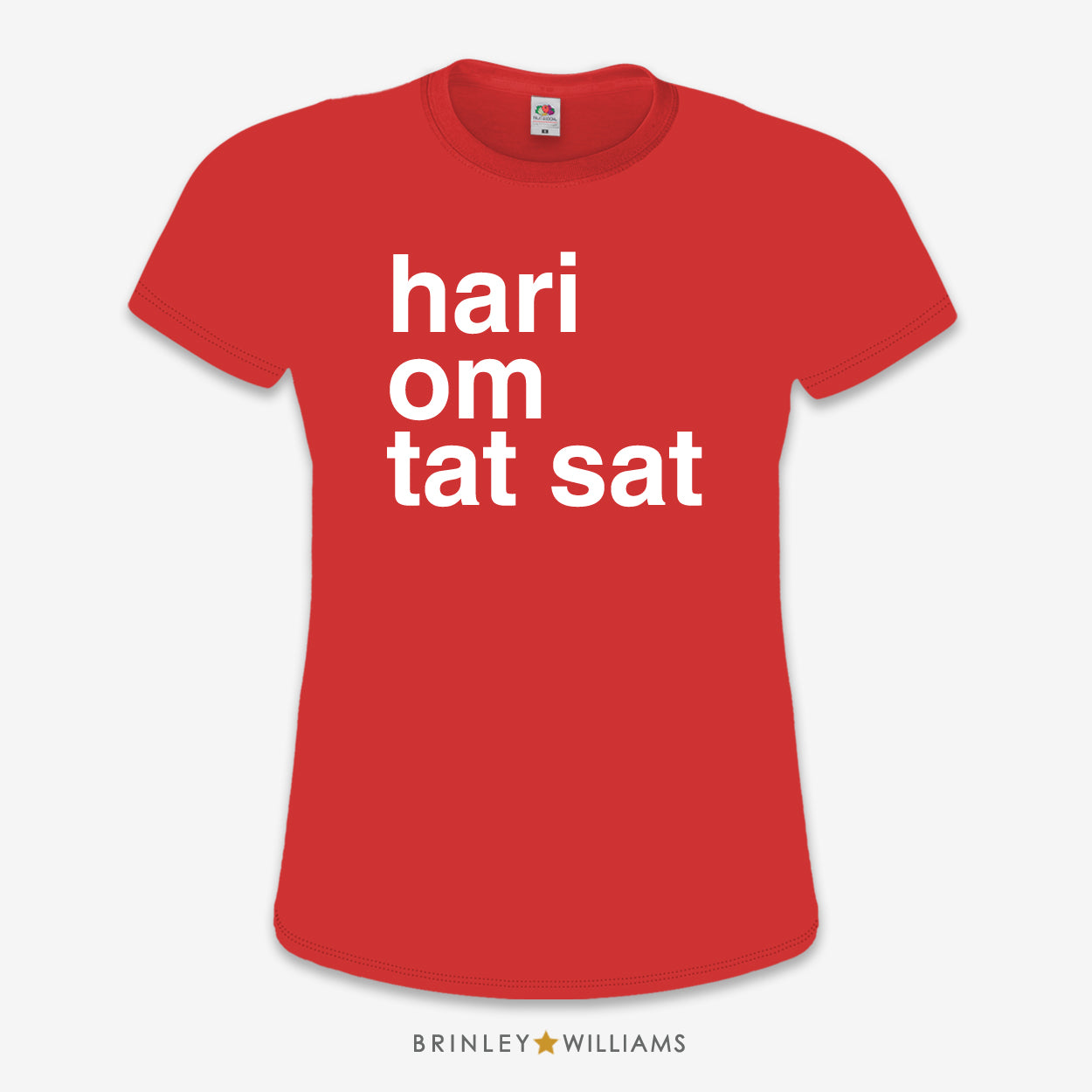 Hari Om Tat Sat Slim Fit T-shirt - Fire Red