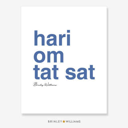 Hari om tat sat Wall Art Poster - Blue