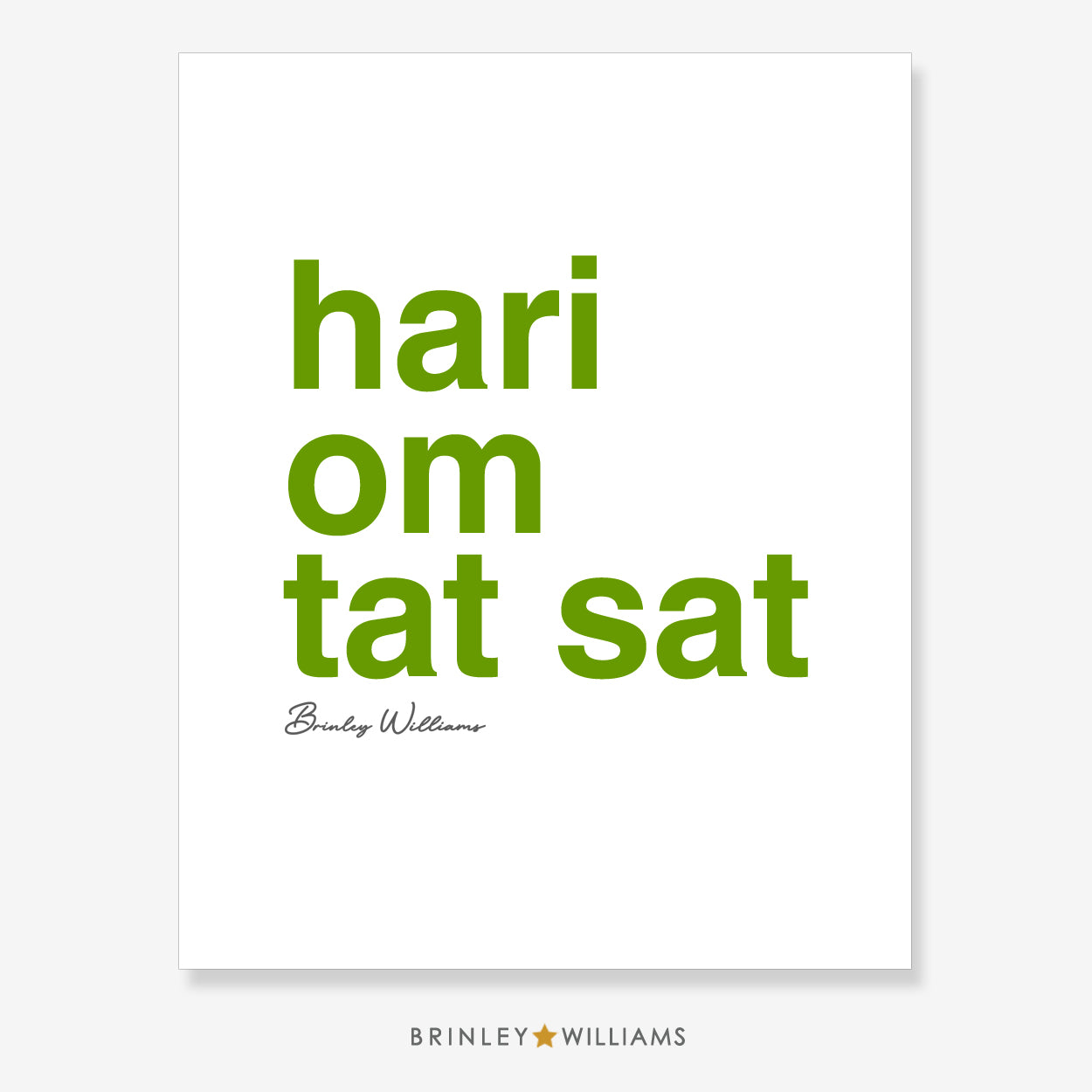 Hari om tat sat Wall Art Poster - Green