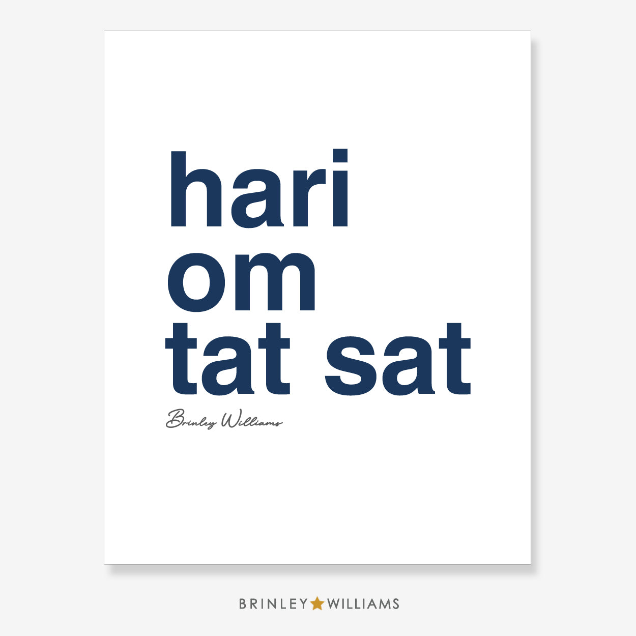 Hari om tat sat Wall Art Poster - Navy