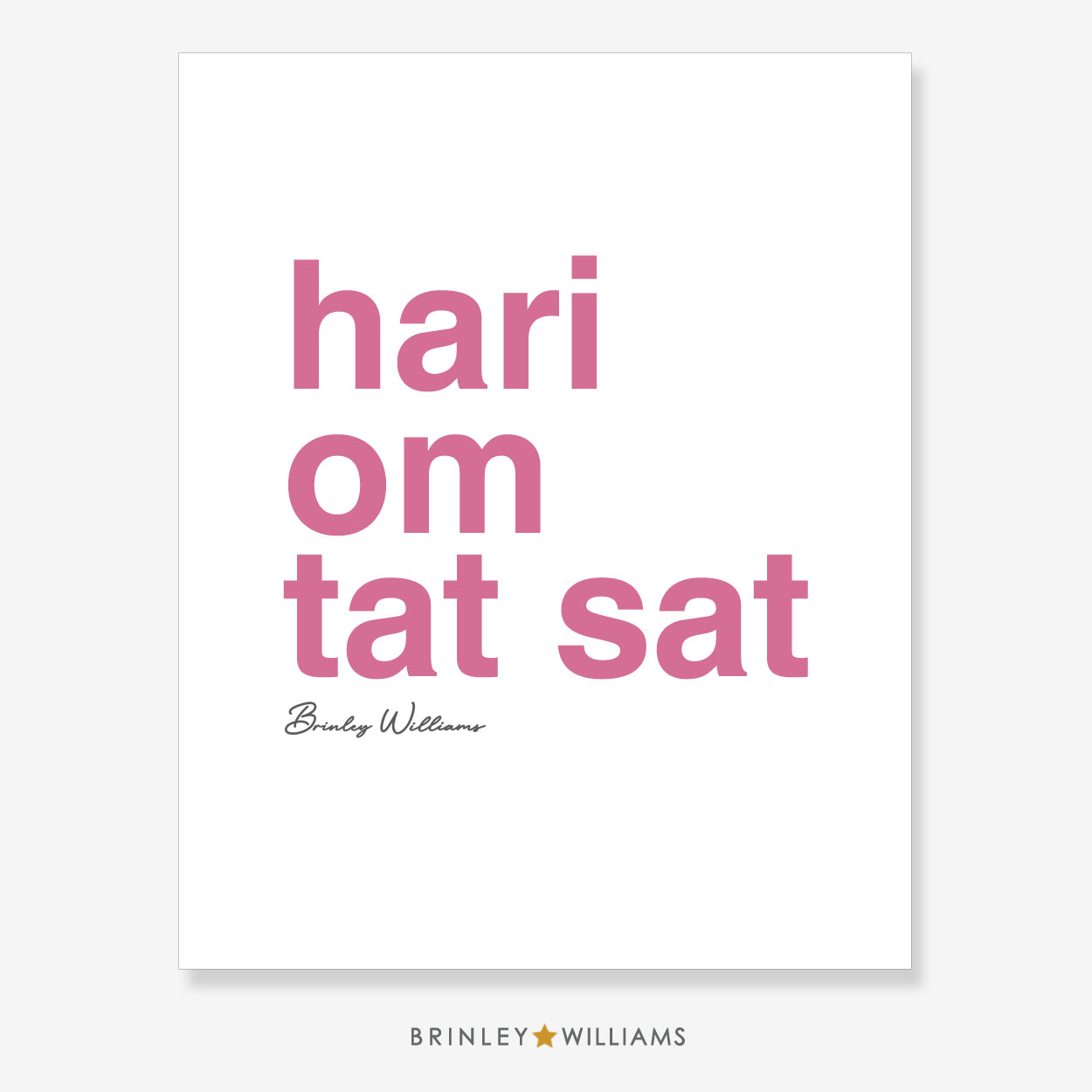 Hari om tat sat Wall Art Poster - Pink