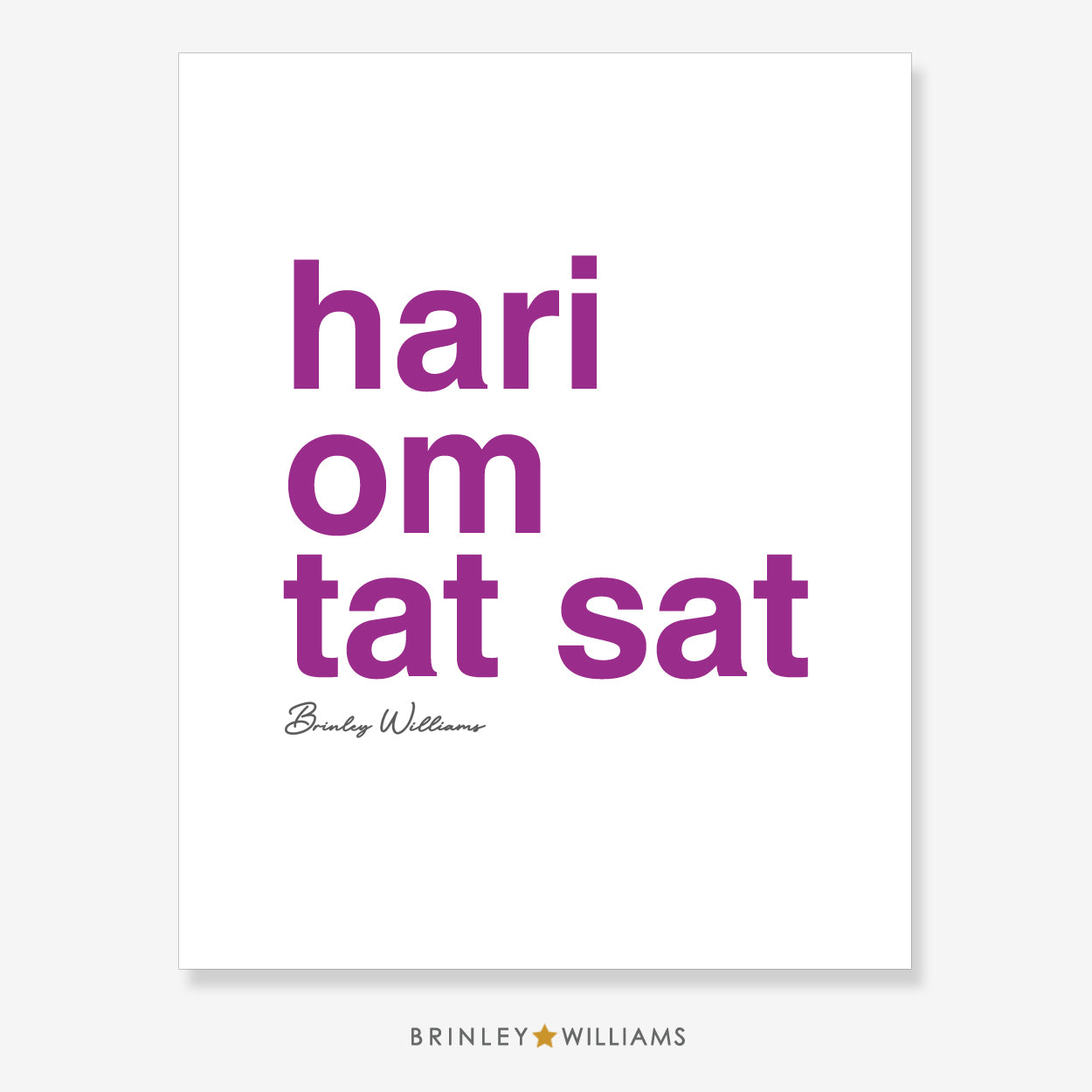 Hari om tat sat Wall Art Poster - Purple