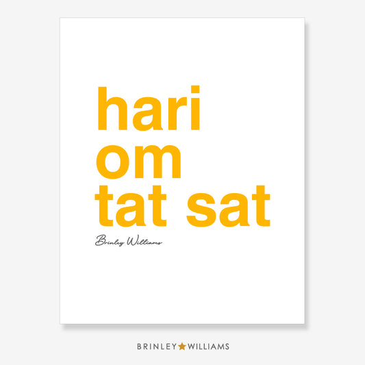 Hari om tat sat Wall Art Poster - Yellow