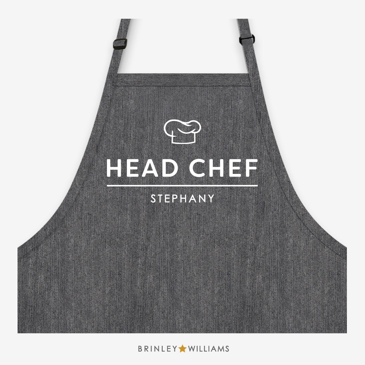 Head Chef Denim Apron - Personalised - Black Denim